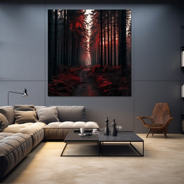 Red Forest Painting